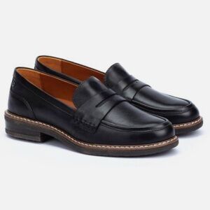 PIKOLINOS Aldaya Classic Black Penny Loafer Leather Flats size 38